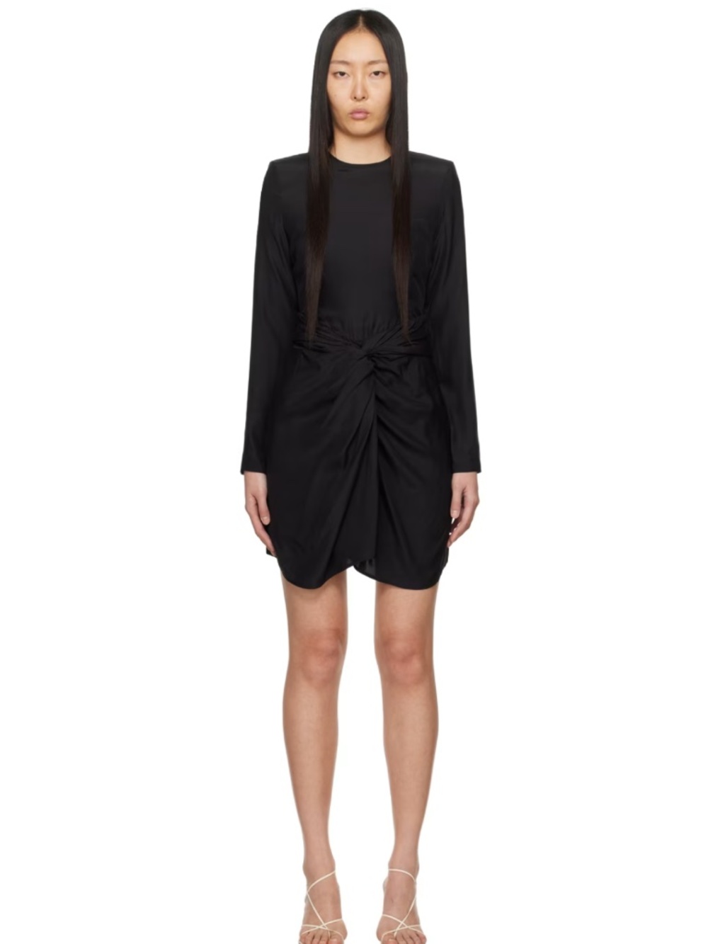 NWT Gauge81 Black Long-Sleeve Twist-Waist Dress
